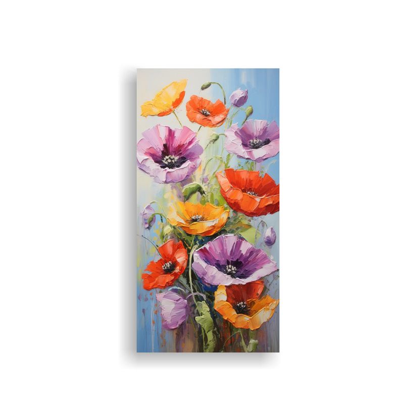 GENERICO - Cuadro De Lienzo Con Pintura De Amapolas En 20x40 Cm