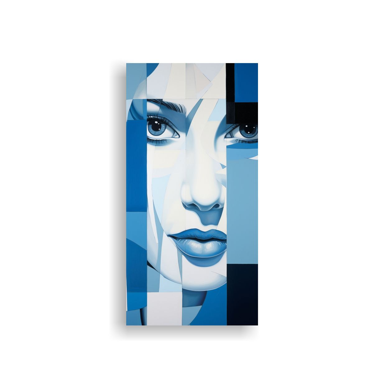 GENERICO - Cuadros Abstractos En Azul Y Blanco De La época 70x140 Cm