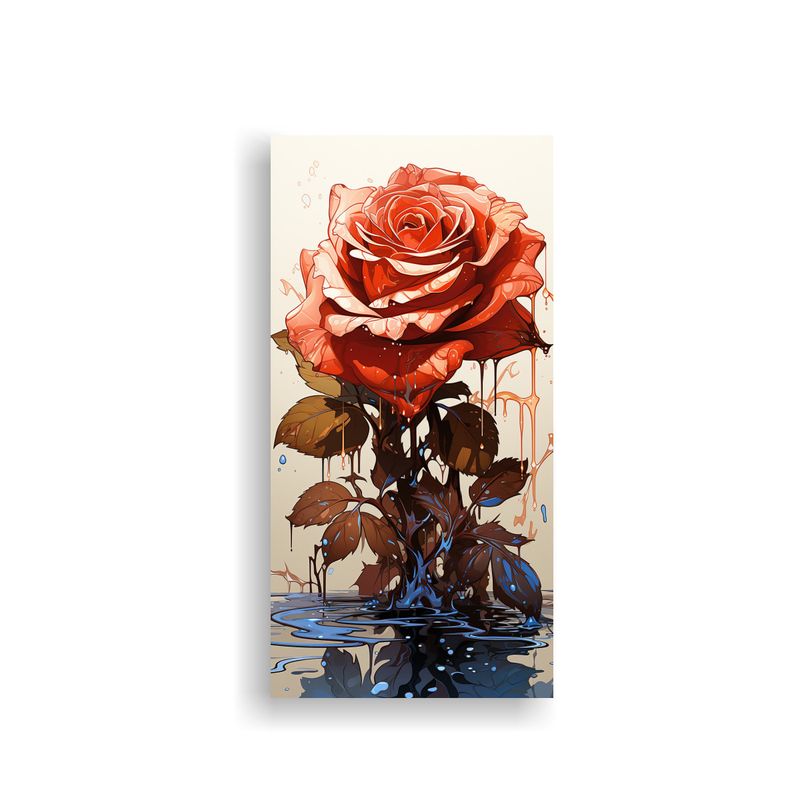 GENERICO - Lienzo Cuadro Concepto Formación Rose Fundida En 40x80 Cm