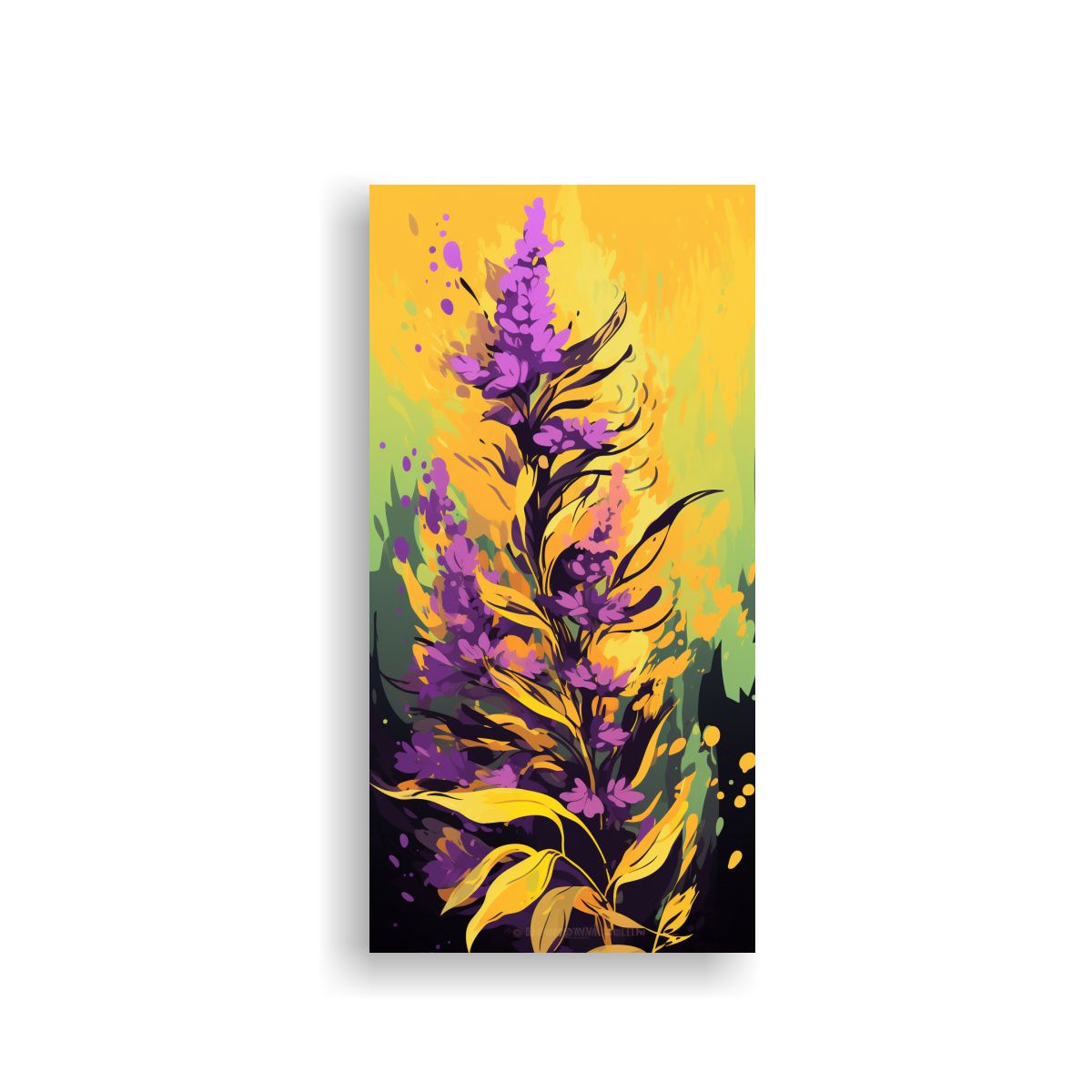 GENERICO - Cuadro Hermoso Simetrico Con Hierbas En Amarillo 80x160 Cm