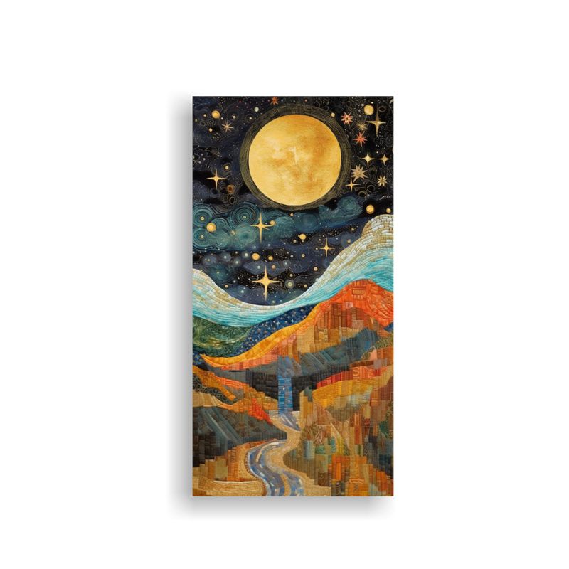 GENERICO - Pintura De La Luna Junto A Montañas En 60x120 Cm