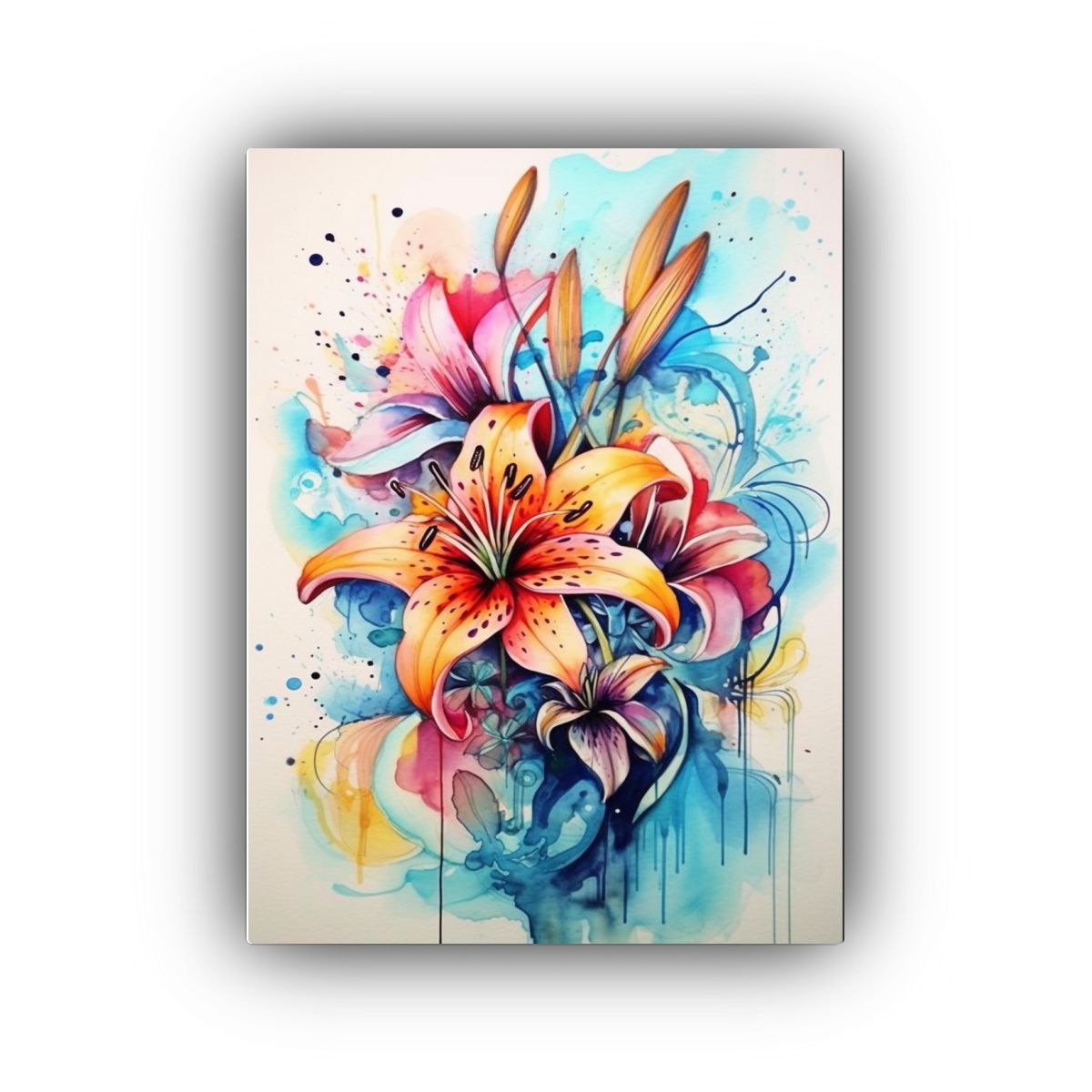 GENERICO - Cuadro Floral Inspirador En Estilo Acuarela Y 80x120 Cm