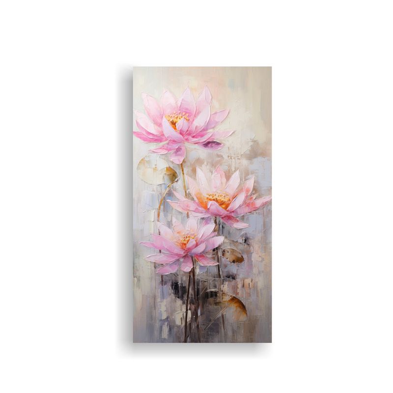 GENERICO - Pintura Minimalista De Un Loto Rosa En Lienzo En 70x140 Cm
