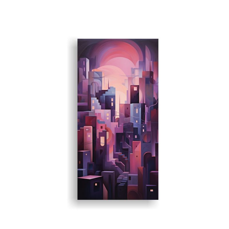 GENERICO - Cuadro Abstracto Inspirador De Ciudad Al 30x60 Cm