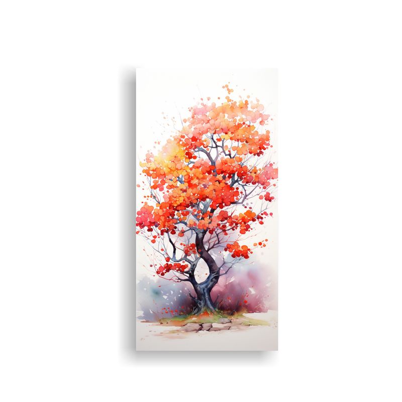 GENERICO - Cuadro Abstracto De árbol De Arbutus En Colores 80x160 Cm