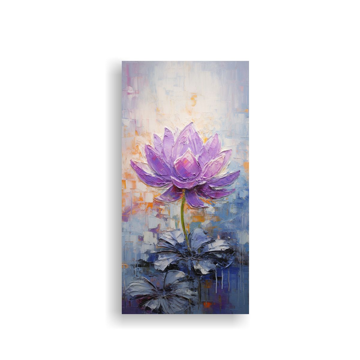 GENERICO - Pintura Lienzo Líneas Finas Única De Loto 60x120 Cm