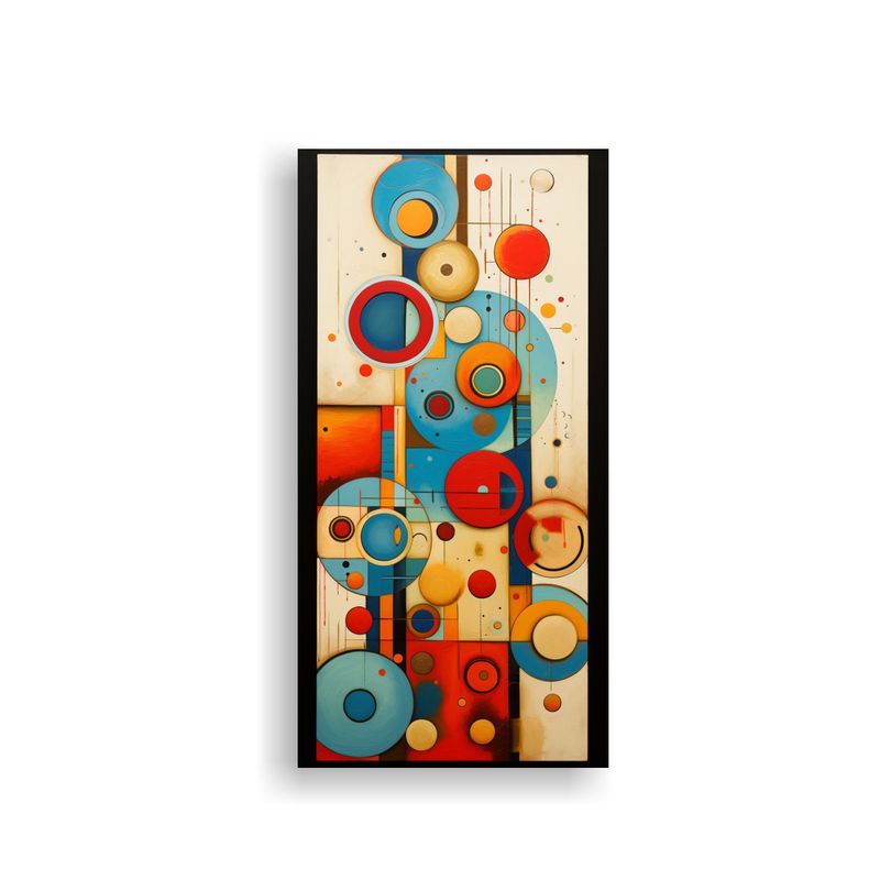 GENERICO - Cuadros Abstractos Circulos Lienzo Tela Forma 30x60 Cm