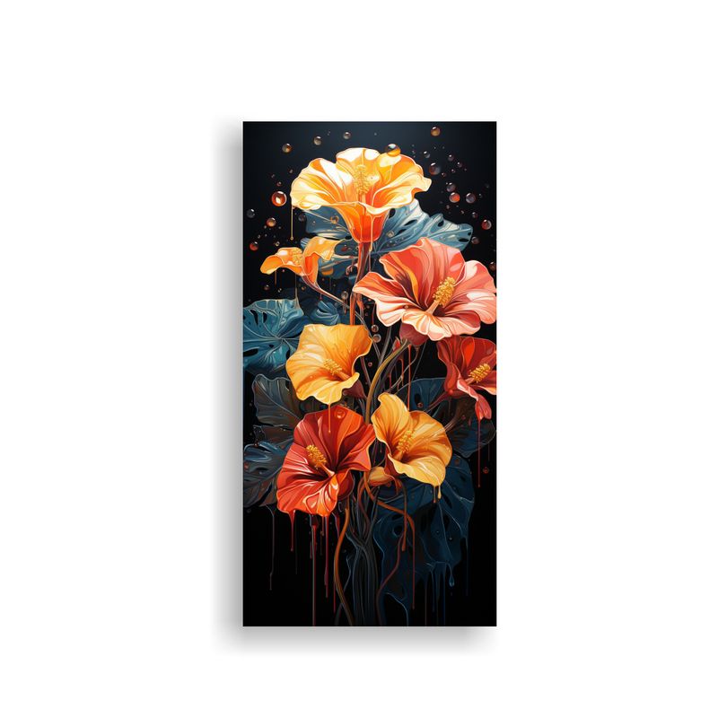GENERICO - Arte De Pared Monstera Leaves En Negro 50x100 Cm