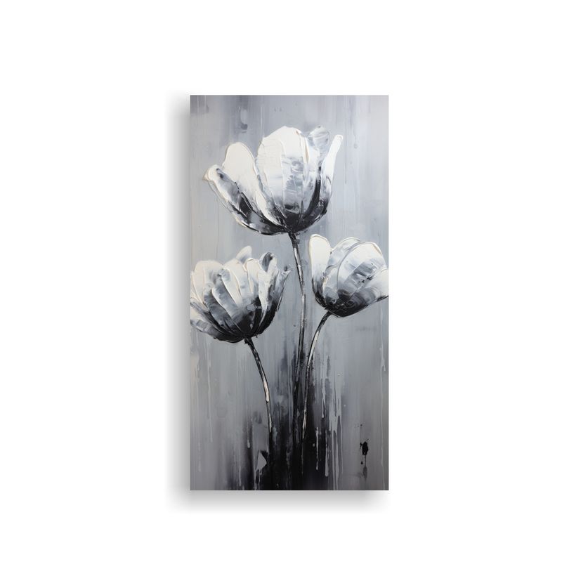 GENERICO - Pintura Tulipanes Negros Estilo Cuadro 60x120 Cm