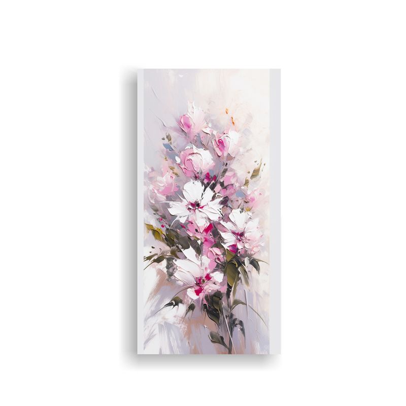 GENERICO - Cuadro Moderno Exposición Flores En Blanco Y 50x100 Cm