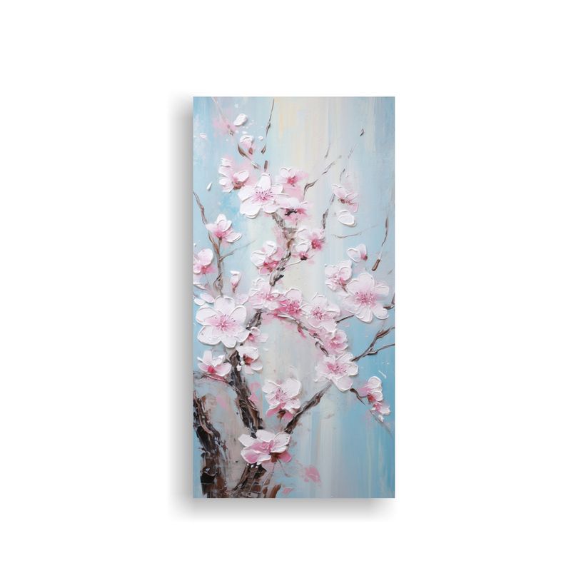 GENERICO - Pintura De Lienzo Con Textura De Cerezo Rosa En 70x140 Cm