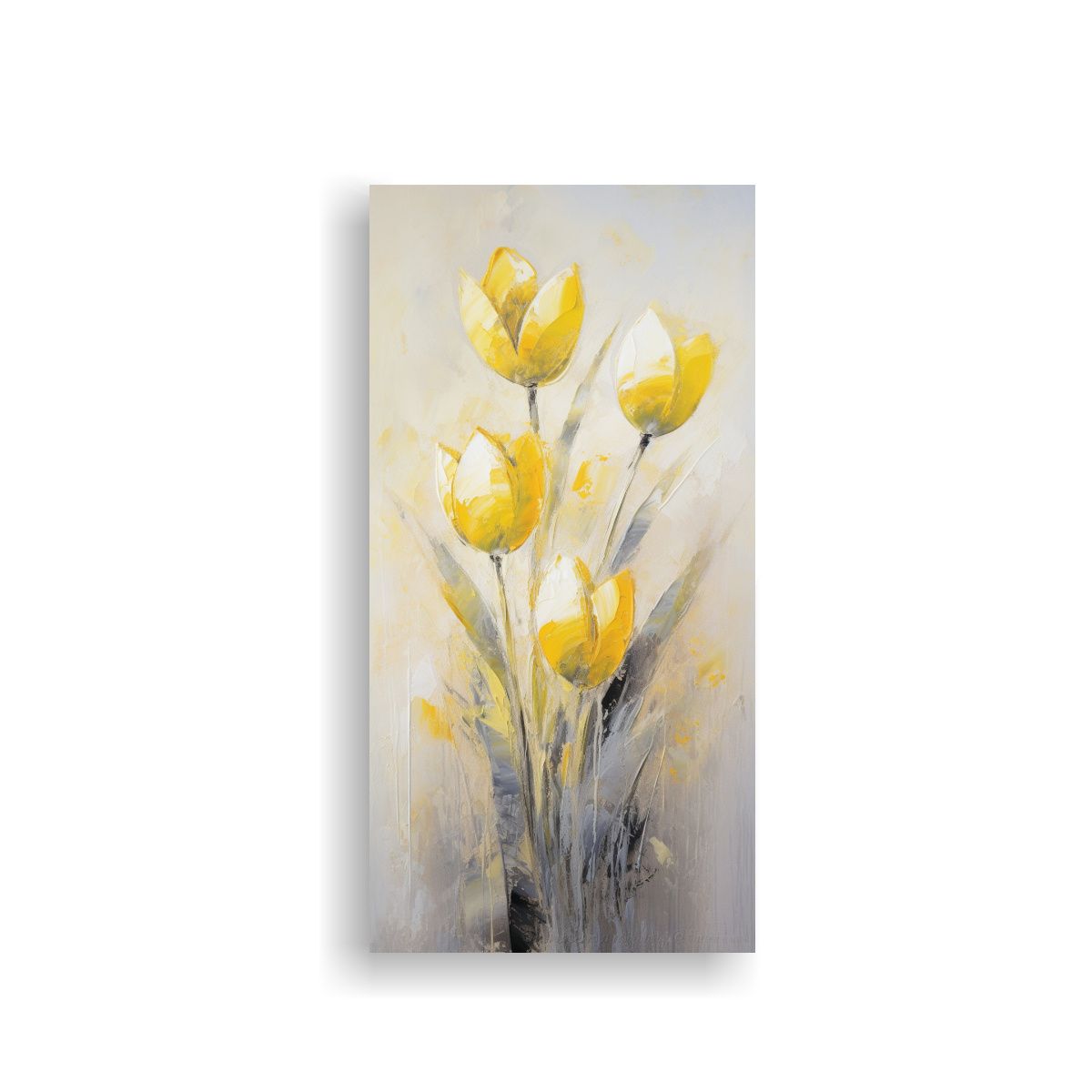 GENERICO - Cuadro Mágico De Tulipanes Amarillos En Lienzo 60x120 Cm