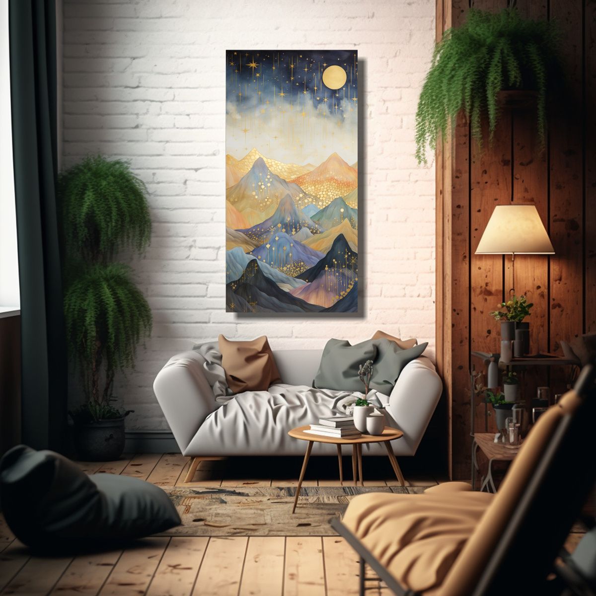 GENERICO - Pintura De Paisaje De Montaña Para Comedor Con 80x160 Cm