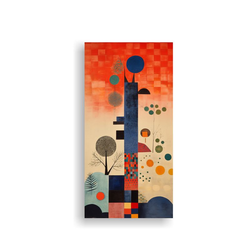 GENERICO - Pintura En Lienzo Arte Original De Marimekko Y 50x100 Cm