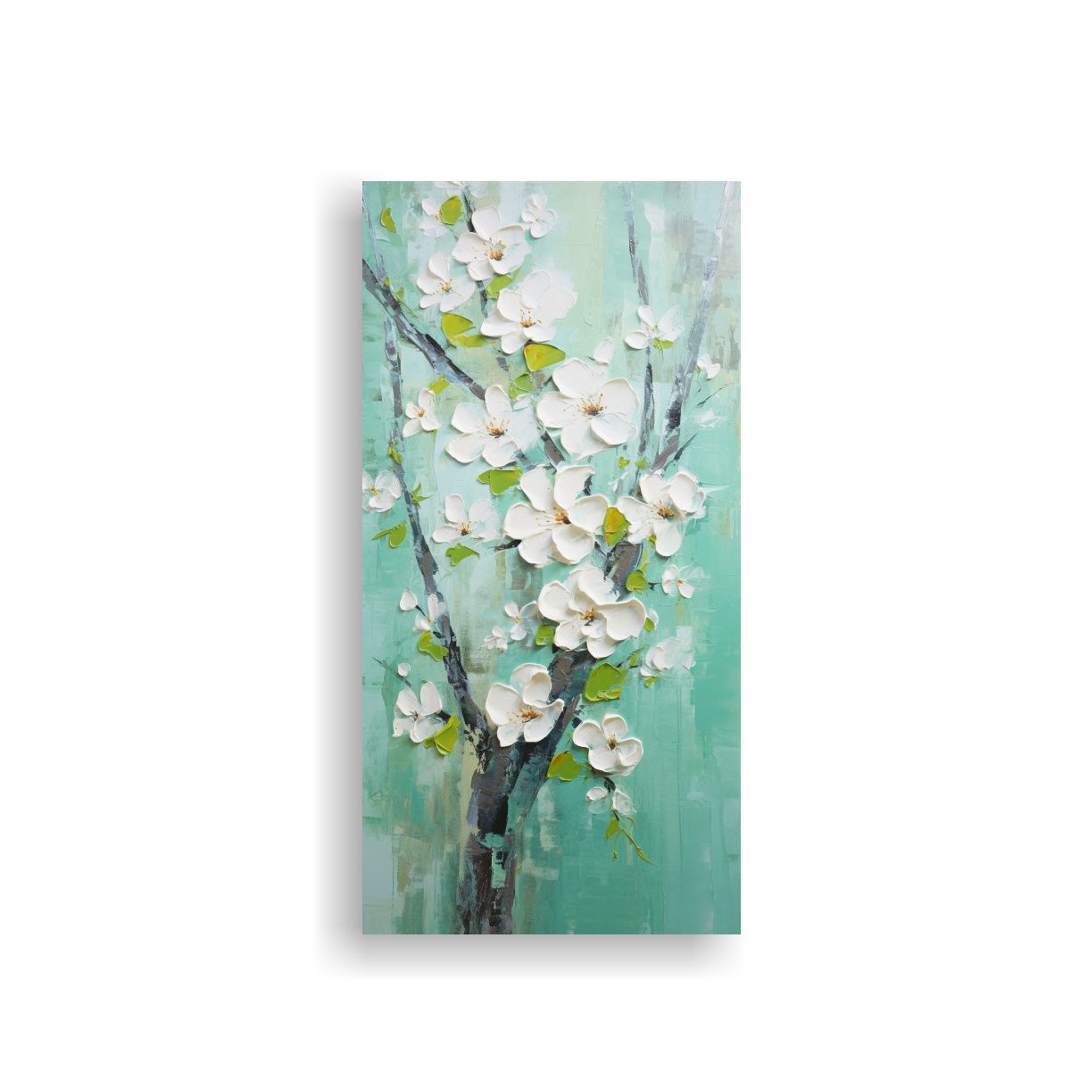 GENERICO - Pintura Lienzo Hermoso De Cerezos Verdes En La 50x100 Cm