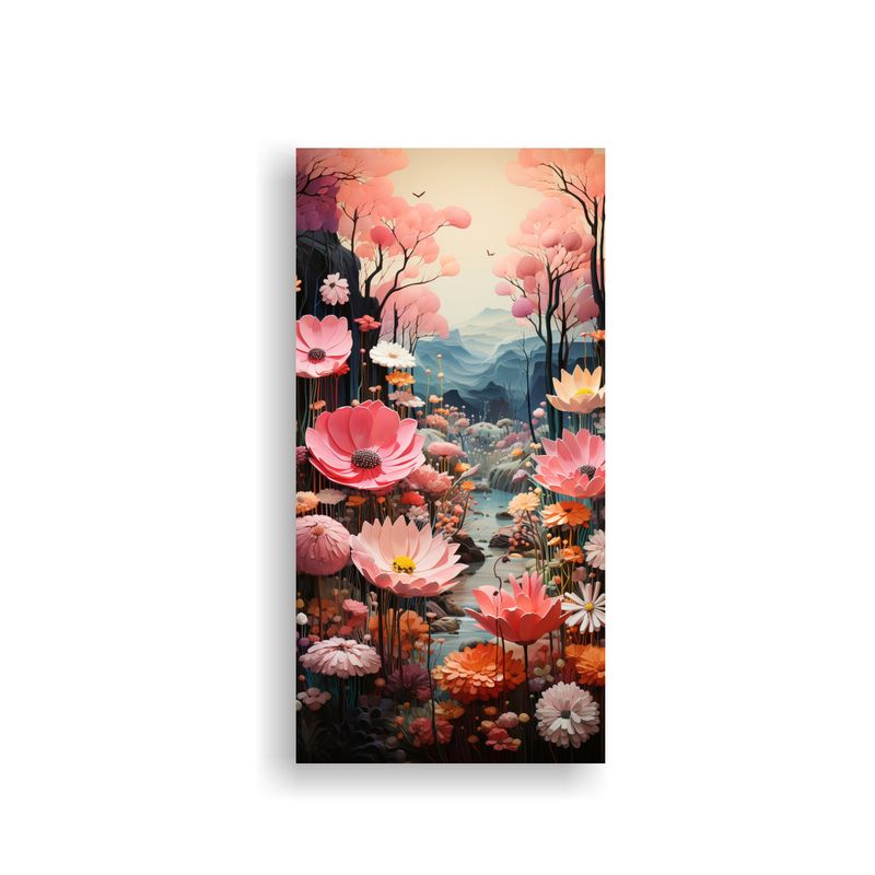 GENERICO - Composición Acuarela Jardín Encantador Con 70x140 Cm