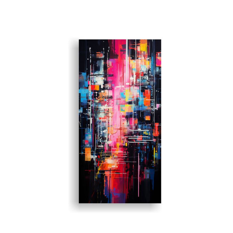 GENERICO - Pintura Abstracta En Bastidor Que Evoca Emociones 20x40 Cm