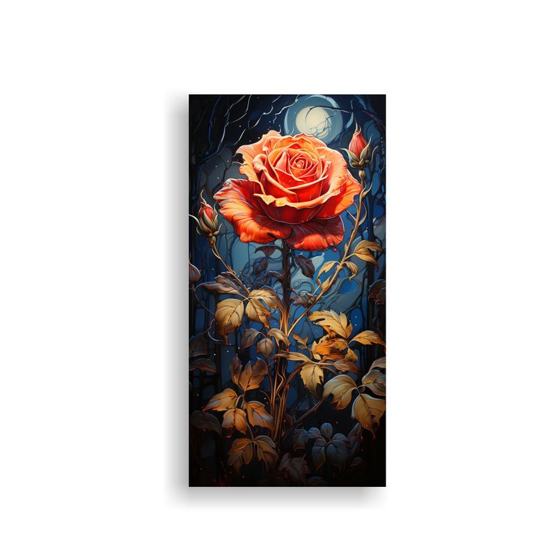 GENERICO - Cuadro Abstracto Detalles Rose Estilo Van Gogh 70x140 Cm