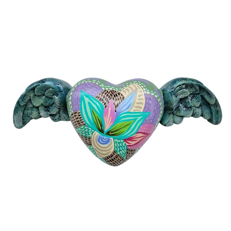 CREA TALLER - Corazón alado decorativo de cerámica