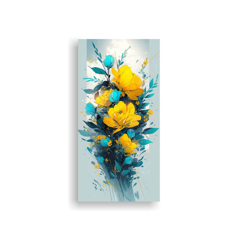 GENERICO - Cuadro Moderno Luminosidad Amarillo Y Turquesa 50x100 Cm