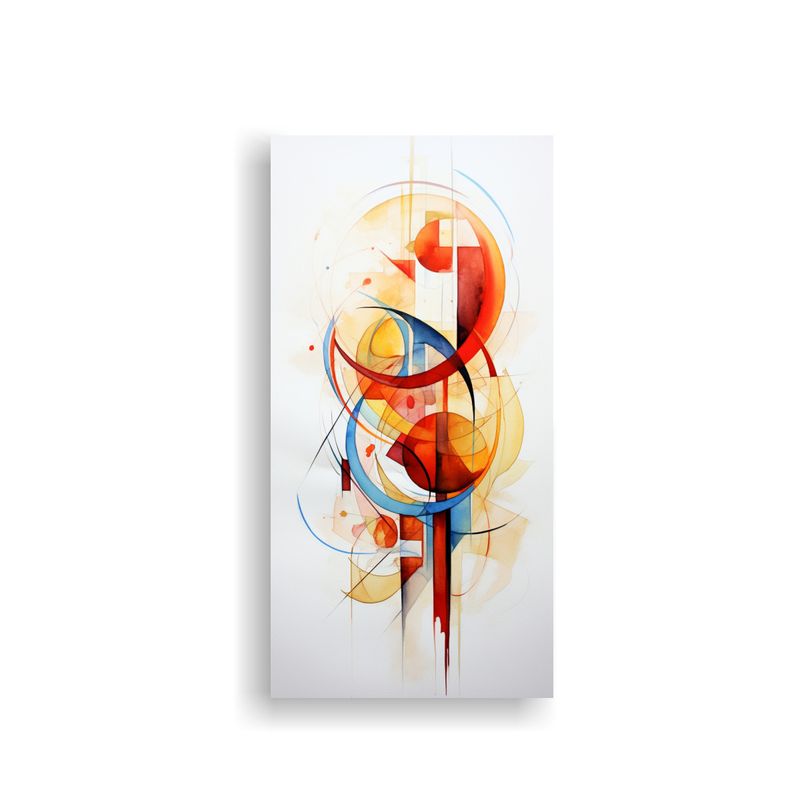 GENERICO - Cuadro Abstracto Acuarela Para Cuarto Lienzo De 80x160 Cm