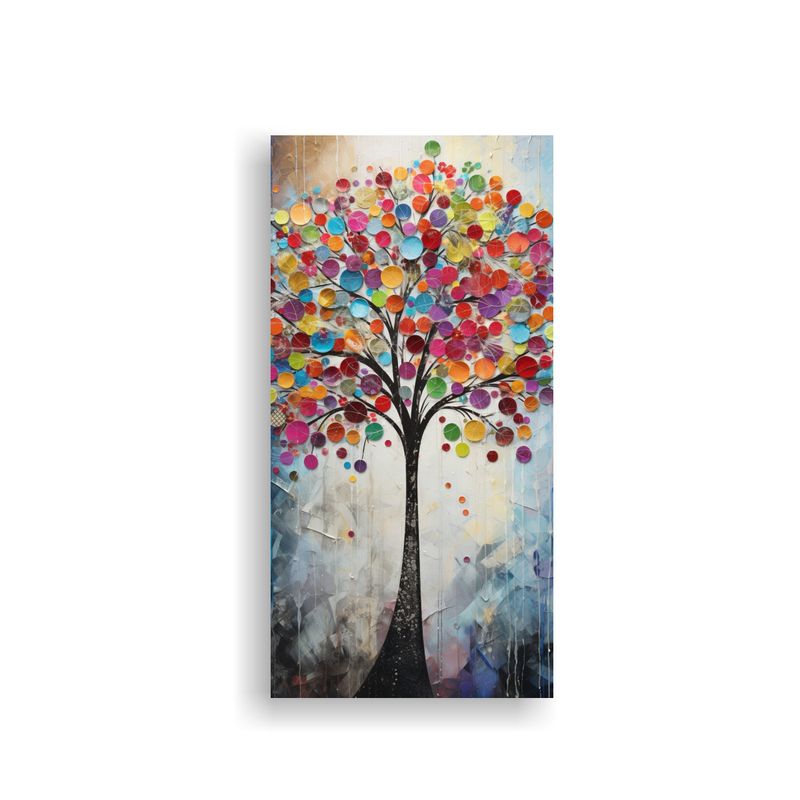 GENERICO - Lienzo De Tela Cuadro Luminosa Del árbol En 50x100 Cm