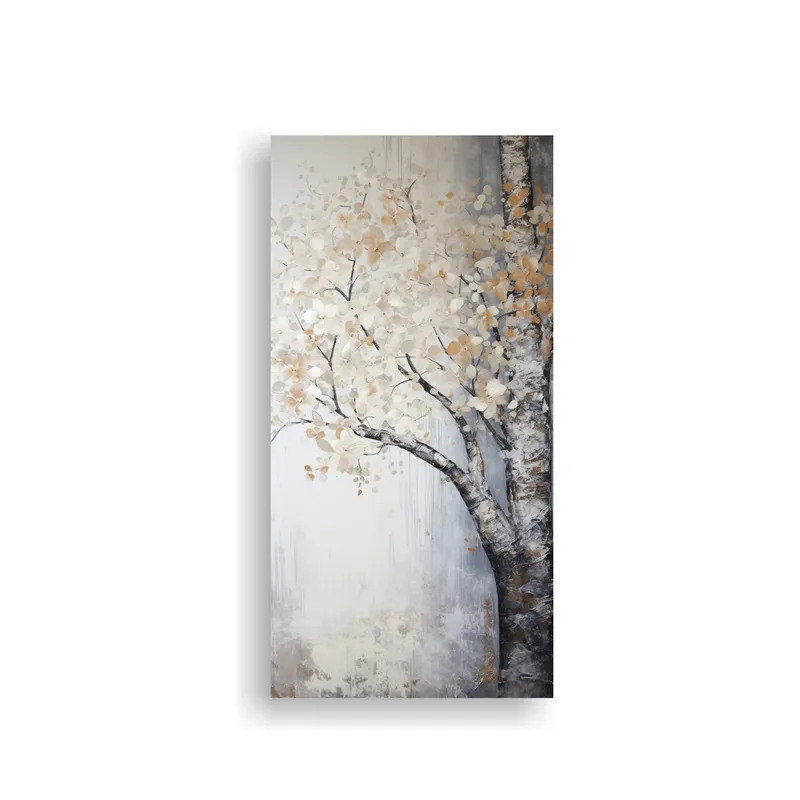 GENERICO - Cuadro Composición Calma árbol En Blanco Y 20x40 Cm