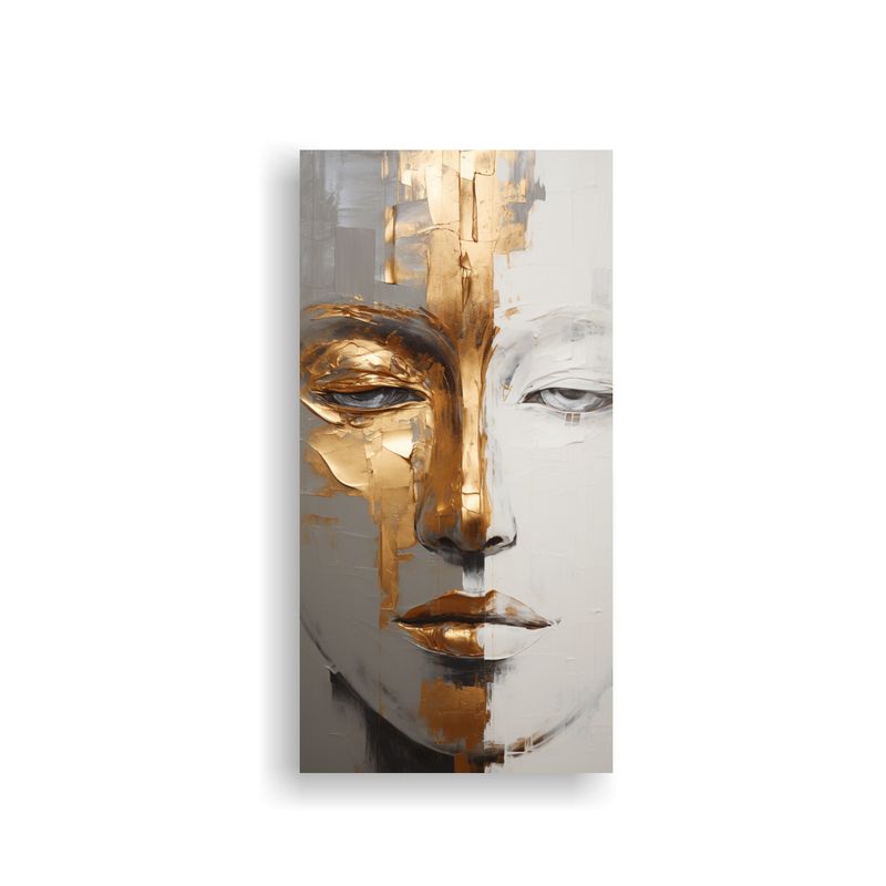 GENERICO - Pintura De Lienzo Abstracta Estilo Oro Y Blanco 60x120 Cm