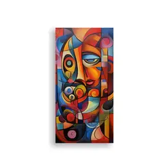 GENERICO - Cuadro Calidos Original Pintura Abstracta 30x60 Cm.