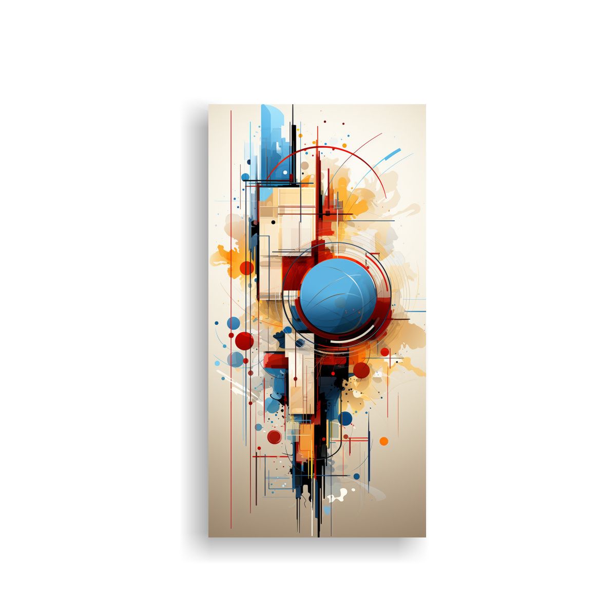 GENERICO - Cuadro Acuarela Abstracta Composición Equilibrada 80x160 Cm