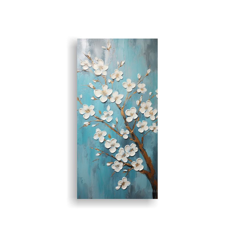 GENERICO - Pintura Acuarela Comedor Con Flores De Cerezo 70x140 Cm