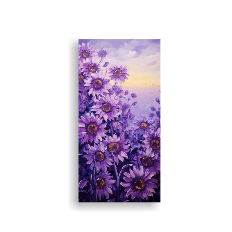 GENERICO - Pintura De Girasoles Morados En Lienzo Estilo 80x160 Cm