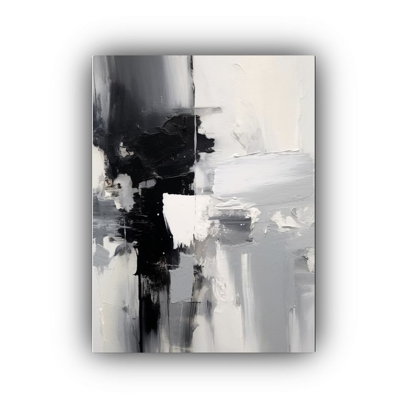 GENERICO - Cuadro De Inspiración En Blanco Y Negro Con Asa 80x120 Cm