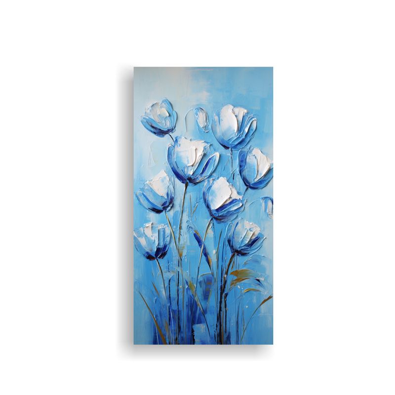 GENERICO - Pintura En Lienzo Duradero De Tulipanes Azules En 70x140 Cm