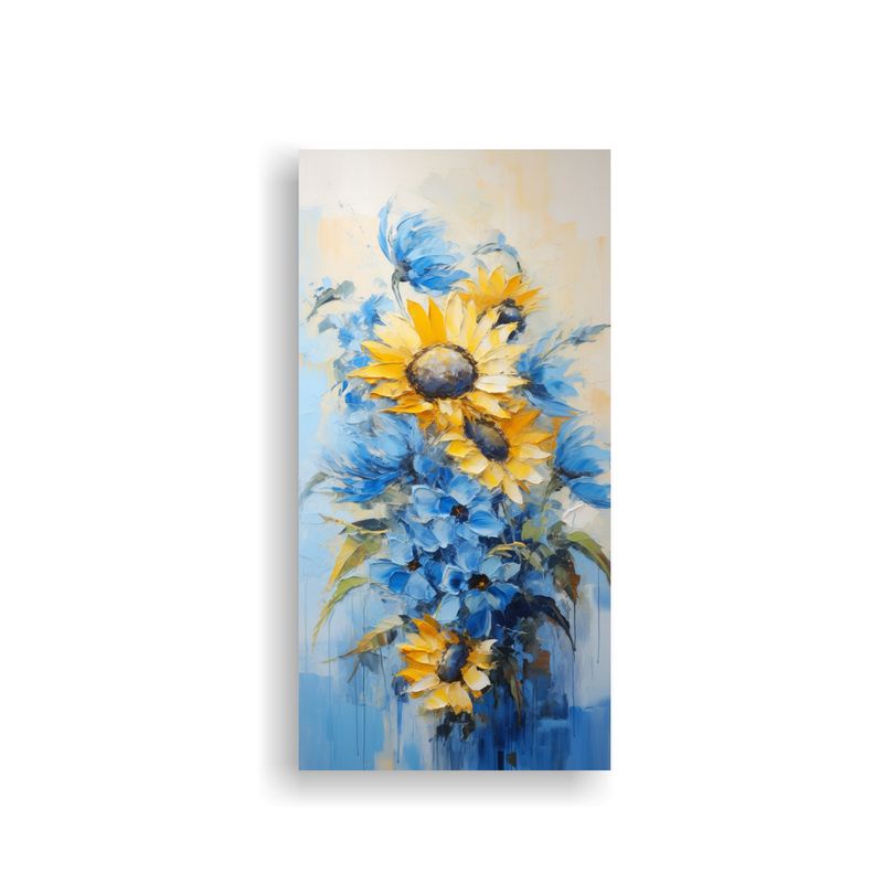 GENERICO - Tela En Bastidor Decorativo Poder Girasoles 80x160 Cm