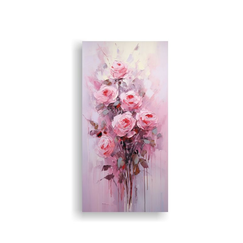 GENERICO - Arte Tema Textura Pintura En Lienzo De Rosas 80x160 Cm