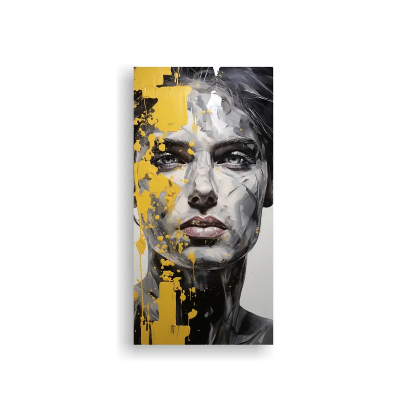 GENERICO - Cuadro Abstracto Composición Facial Equilibrada 80x160 Cm