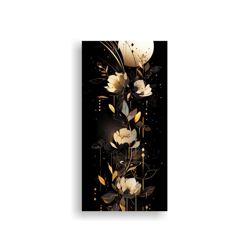 GENERICO - Cuadro Decorativo Textura Oro Y Negro Atmosfera 80x160 Cm