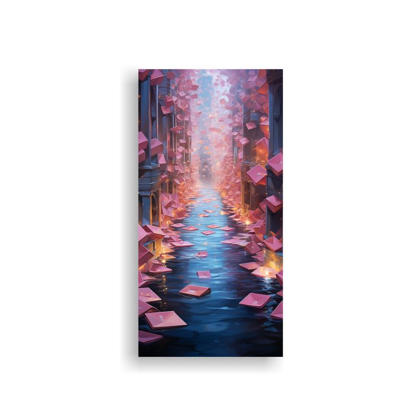GENERICO - Cuadro De Pared Escena Etérea De Sobres Rosas 30x60 Cm