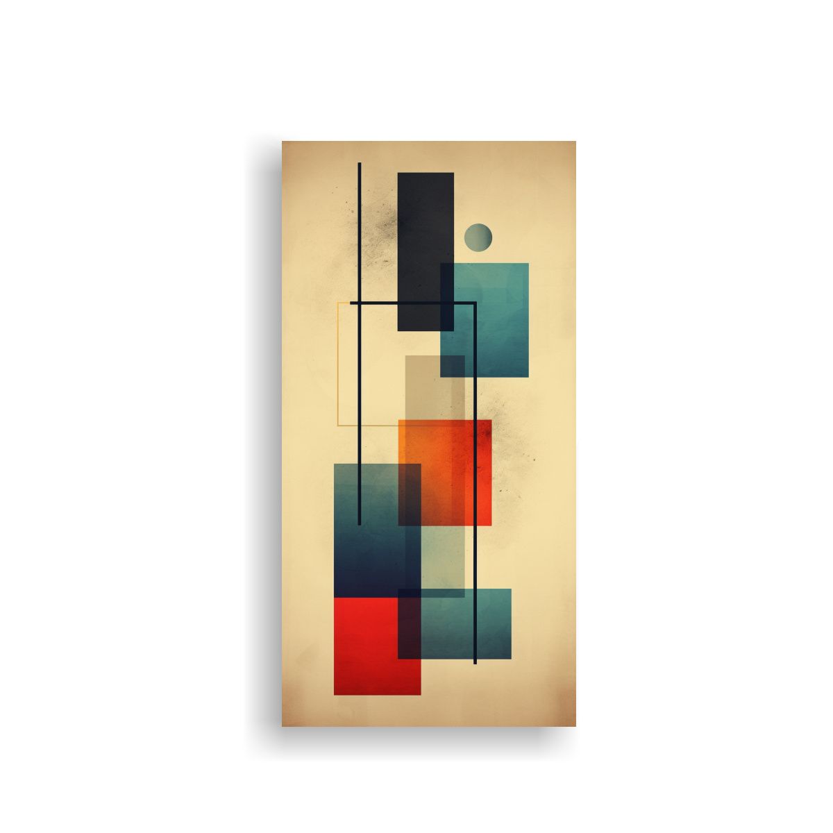 GENERICO - Cuadro Abstracto Geométrico Minimalista Con 50x100 Cm
