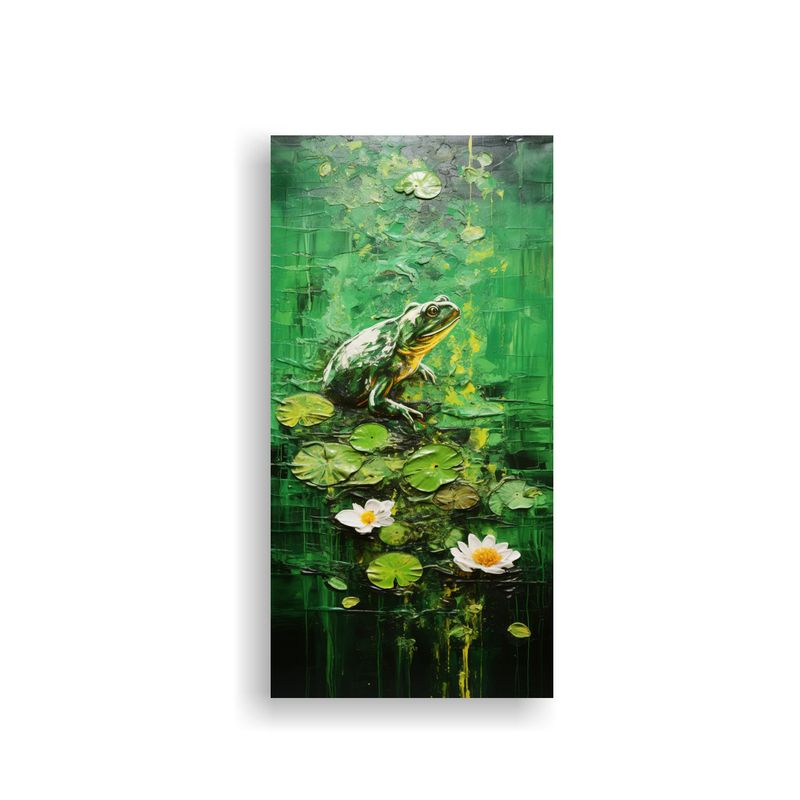 GENERICO - Pintura Lienzo Inspirador De Loto Verde En Estilo 80x160 Cm