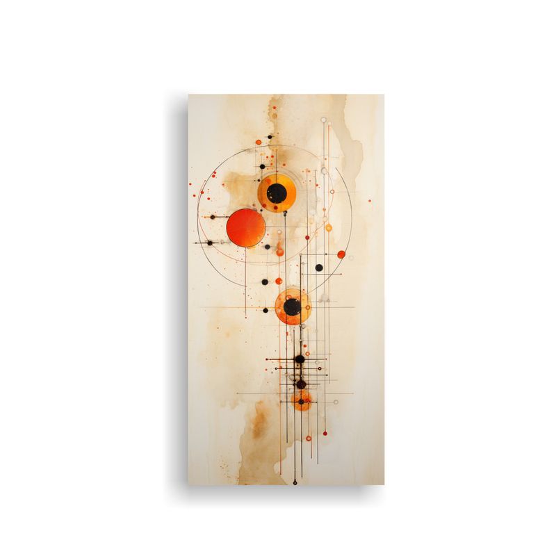 GENERICO - Arte De Pared Con Círculo De Puntos Y Líneas 50x100 Cm
