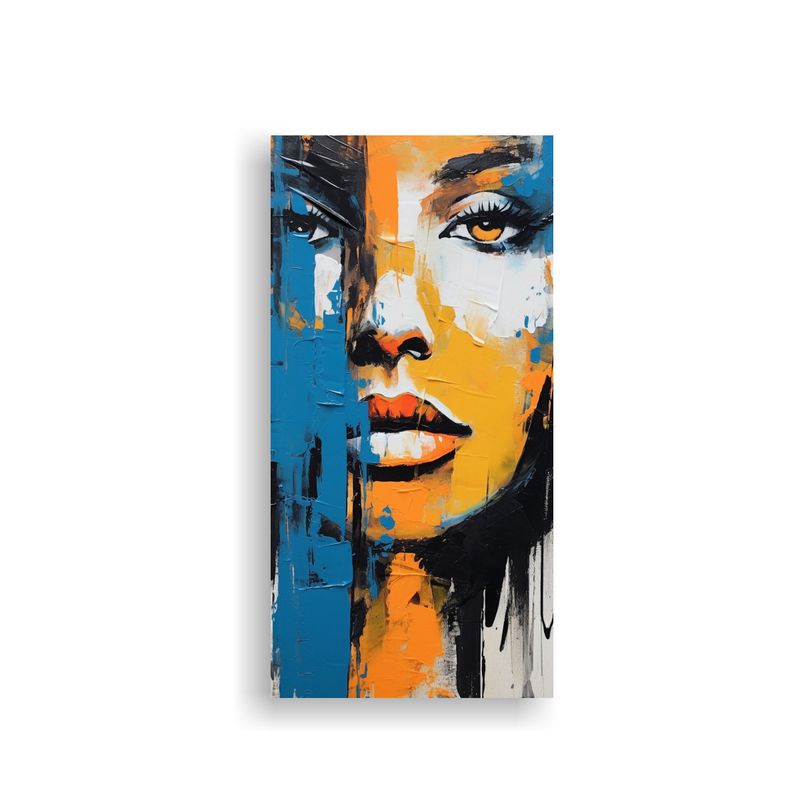 GENERICO - Cuadro Vertical Mujer Retrato Arte Abstracto 40x80 Cm