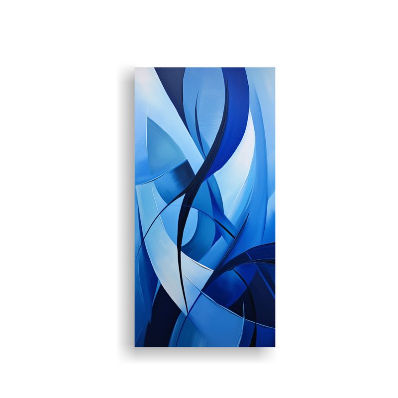 GENERICO - Pintura Decorativa En Bastidor Azul Con Detalles 50x100 Cm