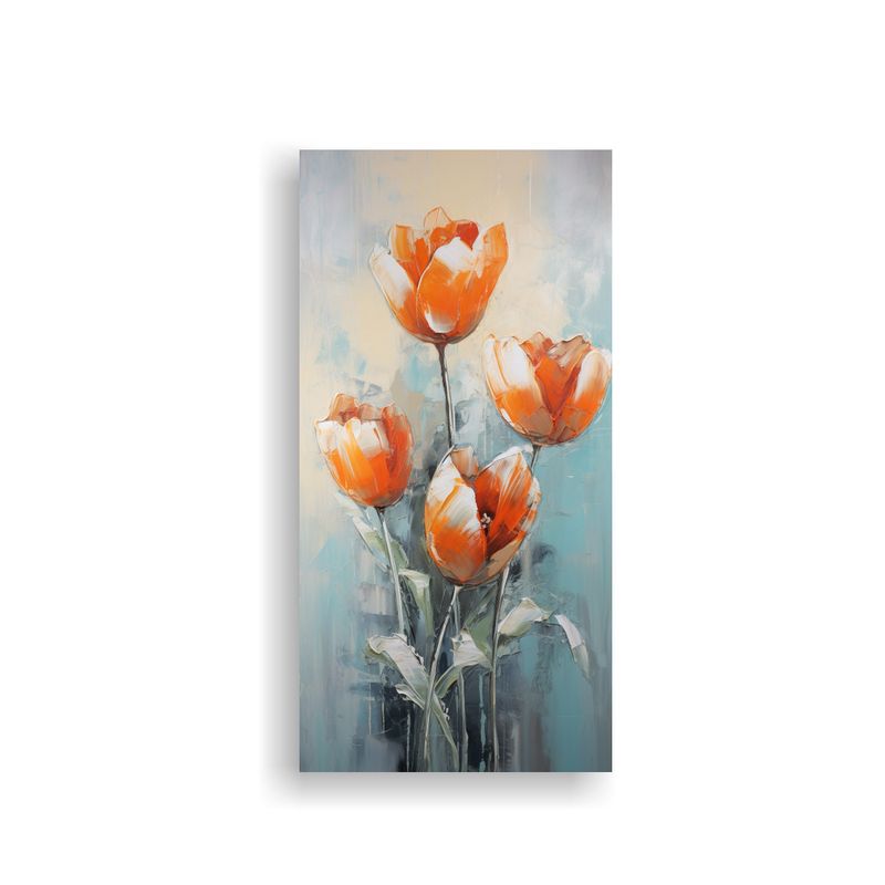 GENERICO - Pintura En Lienzo De TULIPANES Naranjas Para 70x140 Cm
