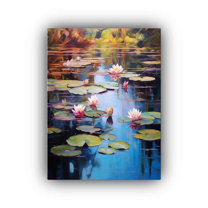 GENERICO - Cuadro De Decoración Inspirador Lirios De Agua 80x120 Cm