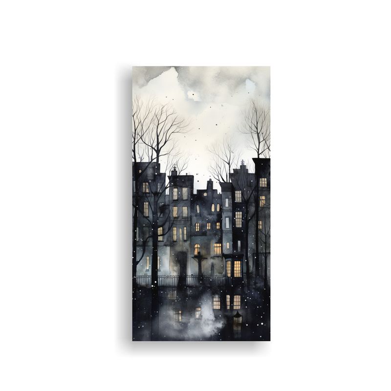 GENERICO - Pintura De Una Escena Urbana En Acuarela Patron 60x120 Cm