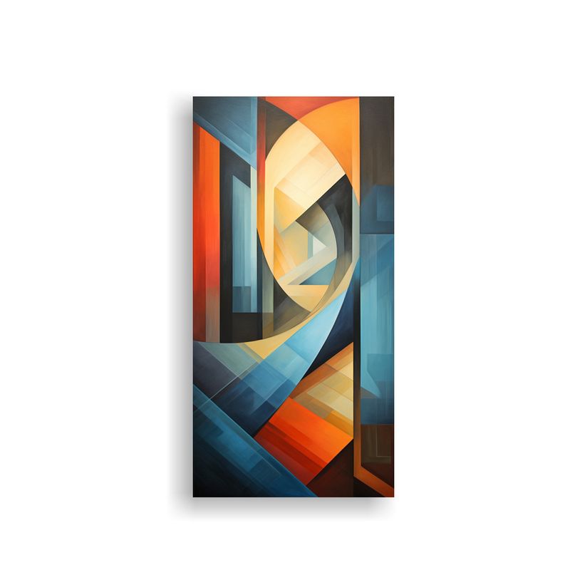 GENERICO - Cuadro Abstracto Figuras Que Fusionan Y 60x120 Cm