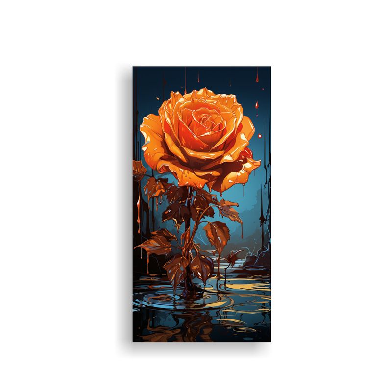 GENERICO - Cuadro De Arte De Pared Inspirador Una Rosa 40x80 Cm