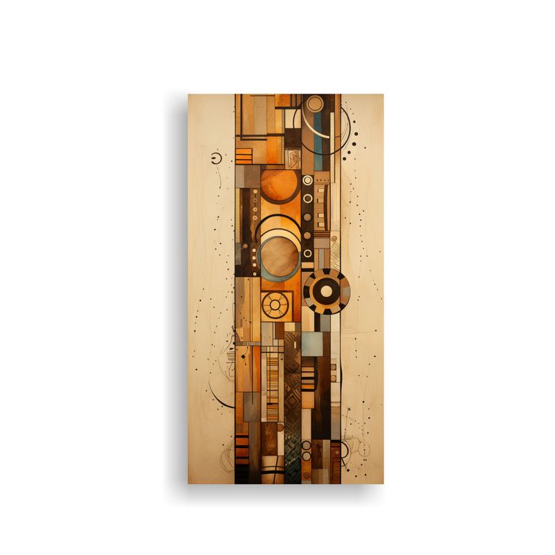 GENERICO - Pintura Abstracta Inspirada En Los Nativos 20x40 Cm